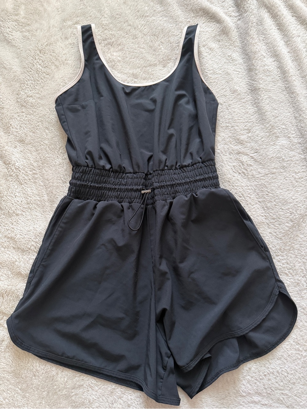 Abercrombie & Fitch Black Cinched Waist Active Romper Size S
